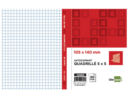 MANIFOLD AUTOCOPIANT LIDERPAPEL 105X140MM QUADRILLÉ 5X5 50 DUPLIS