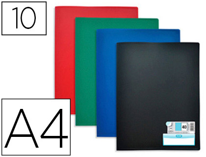 PROTGE-DOCUMENTS ELBA MEMPHIS PP COUVERTURE SEMI-RIGIDE 10 POCHETTES 20 VUES A4 210X297MM COLORIS ASSORTIS STANDARD