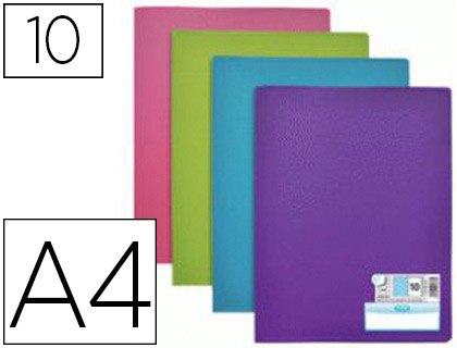 PROTGE-DOCUMENTS ELBA MEMPHIS PP COUVERTURE SEMI-RIGIDE 10 POCHETTES 20 VUES A4 210X297MM COLORIS ASSORTIS STYLE