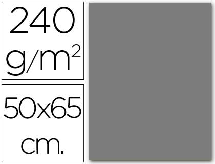 PAPIER CARTONNE LIDERPAPEL 50X65CM 240GR COLORIS GRIS
