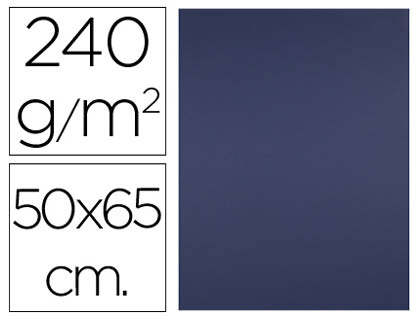 PAPIER CARTONNE LIDERPAPEL 50X65CM 240GR COLORIS BLEU    SAPHIR
