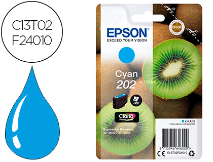 CARTOUCHE EPSON JET D'ENCRE 202 COULEUR CYAN 300P