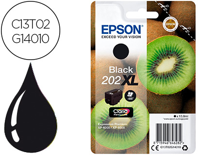 CARTOUCHE EPSON JET D'ENCRE 202 COULEUR NOIR 550P