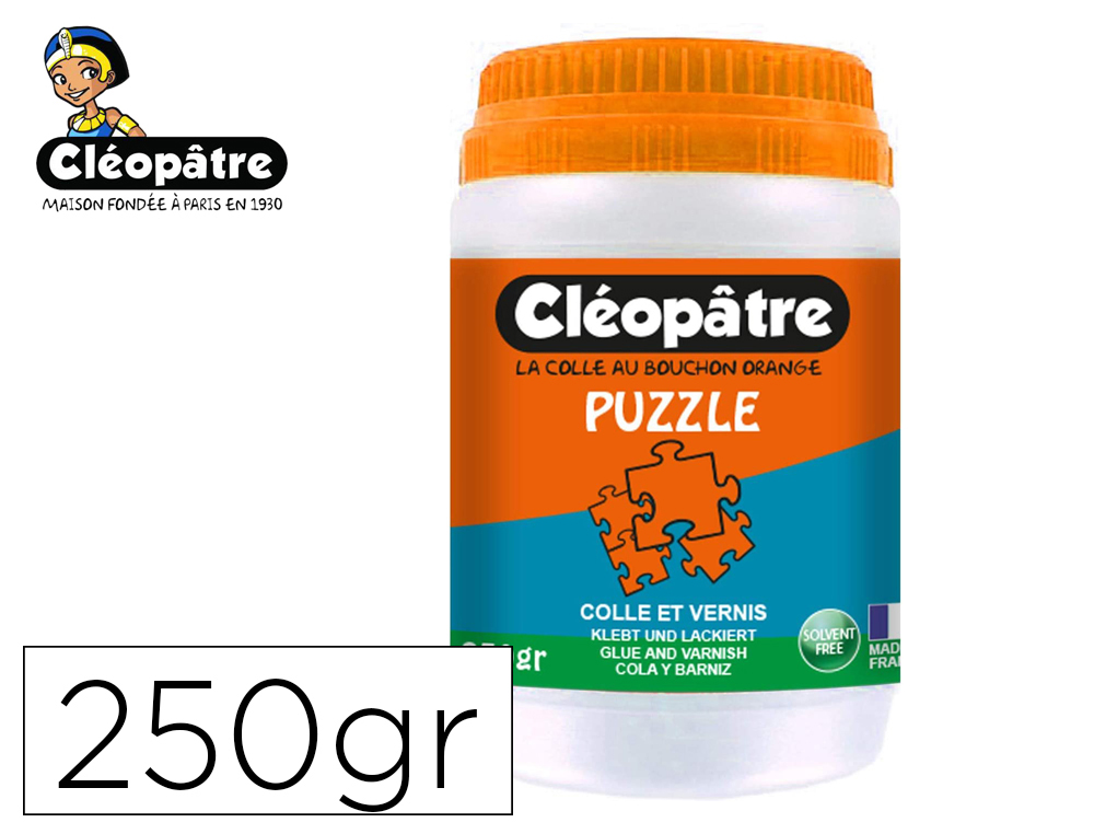 COLLE CLEOPATRE VERNIS PUZZLE TOUS SUPPORTS PLATS EMBOUT    PRECIS FLACON 250GR