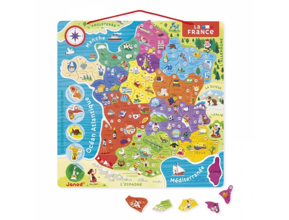 PUZZLE INTERDACTA CARTE DE FRANCE MAGNETIQUE 93 PCS      36X36CM
