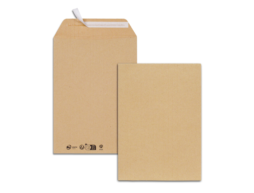 POCHETTES KRAFT BRUN C5 90G ADHESIVES 162X229MM PEFC ECO  BOITE DE 500 UNITES