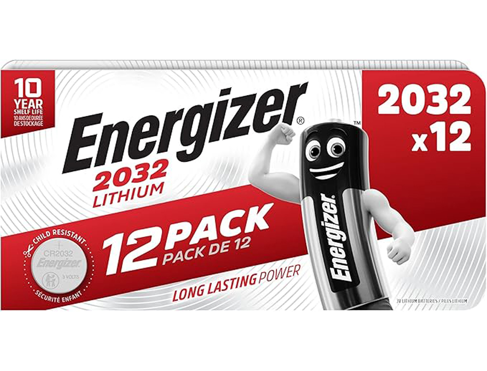 PILES ENERGIZER MINIATURE LITHIUM CR2032 BLISTER DE 12  UNITES