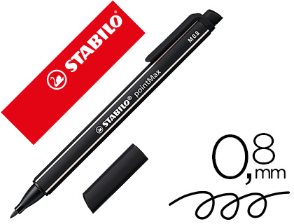 STYLO-FEUTRE STABILO POINTMAX POINTE MOYENNE NYLON TRAC 0.8MM ULTRA ROBUSTE COLORIS NOIR
