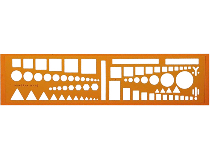 NORMOGRAPHE MINERVA TACTIQUES OTAN STANDARD N.46 EN PLASTIQUE COLORIS ORANGE