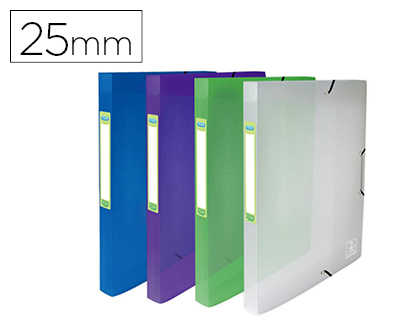 BOTE RANGEMENT ELBA 2ND LIFE POLYPROPYLNE TRANSLUCIDE 240X320MM DOS ERGONOMIQUE 25MM LASTIQUE COLORIS ASSORTIS