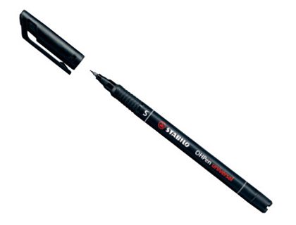 STYLO-FEUTRE STABILO OHP PEN PERMANENT POINTE EXTRA FINE 0.4MM ENCRE INDLBILE MULTI-SUPPORTS AGRAFE COLORIS NOIR