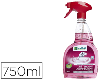 DTERGENT DSINFECTANT LE VRAI PROFESSIONNEL ACTION ANTI-CALCAIRE ODEUR FLORALE SPRAY 750ML