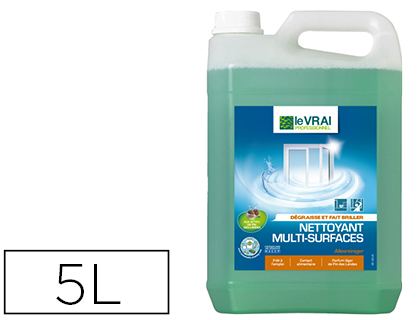 NETTOYANT LE VRAI PROFESSIONNEL MULTI-SURFACES DGRAISSANT BRILLANCE BIDON 5L