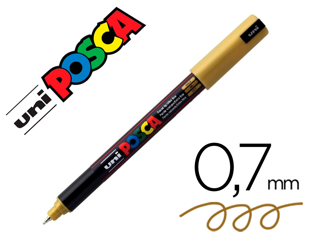 MARQUEUR POSCA PC1MR OR BASE EAU POINTE CALIBRE EXTRA FINE 0,7MM SANS                    ODEURS/ALCOOL/SOLVANT TOUS
