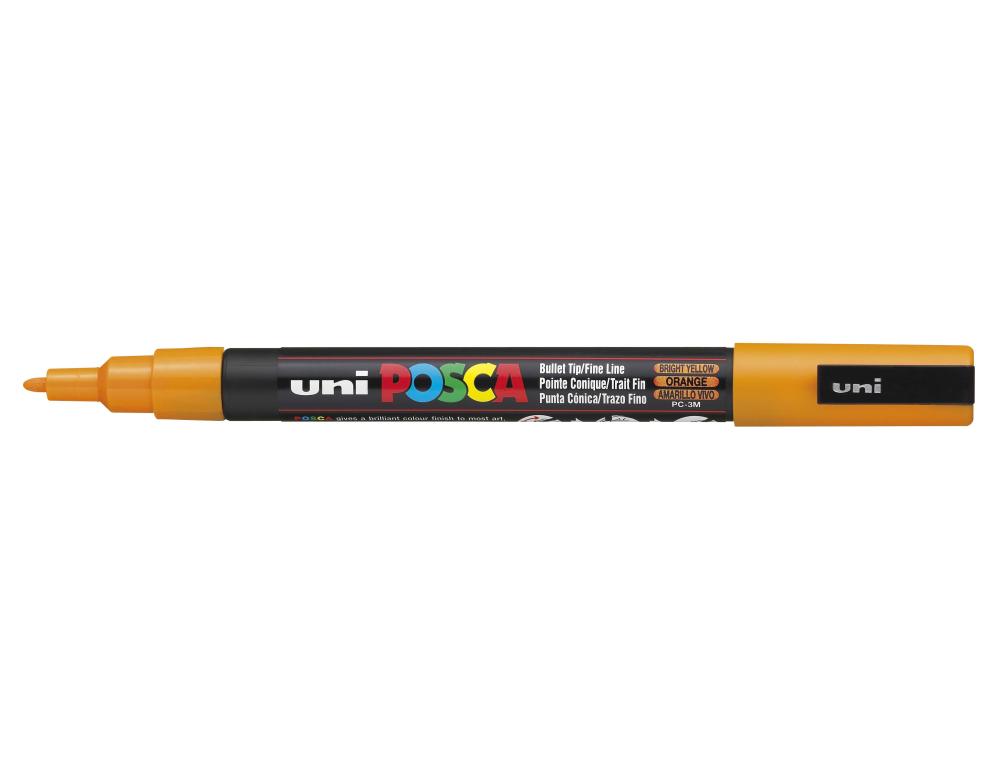 MARQUEUR POSCA PC3M BASE EAU POINTE CONIQUE FINE 0,9-1,3MM SANS ODEURS/ALCOOL/SOLVANT    TOUS SUPPORTS COLORIS ORANGE