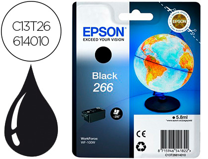 CARTOUCHE EPSON 266 GLOBE T26614010 COULEUR NOIR
