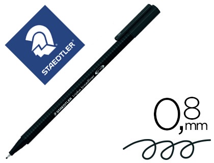 STYLO-FEUTRE STAEDTLER TRIPLUS BROADLINER 338 CRITURE ET COLORIAGE POINTE MOYENNE 0.8MM ENCRE DRY SAFE COLORIS NOIR