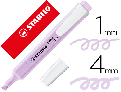 SURLIGNEUR STABILO SWING COOL PASTEL MODLE DE POCHE AVEC AGRAFE TRAC 1/4MM COLORIS BRUME DE LILAS