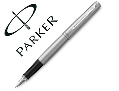 STYLO-PLUME PARKER JOTTER ACIER CT PLUME M GB INCLUT 2 CARTOUCHES ENCRE BLEUE