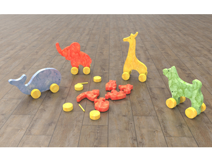 ANIMAUX 3D OZ INTERNATIONAL  ASSEMBLER LOT DE 4 UNITS