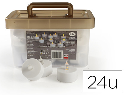 BOUGIE LED GRAINE CREATIVE COLORIS BLANC LOT 24 UNITES