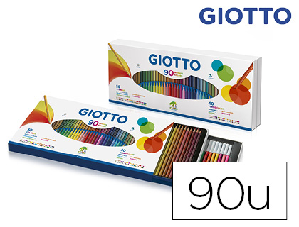 CRAYON COULEUR GIOTTO STILNOVO + FEUTRE GIOTTO TURBO COLOR SET 50 CRAYONS + 40 FEUTRES