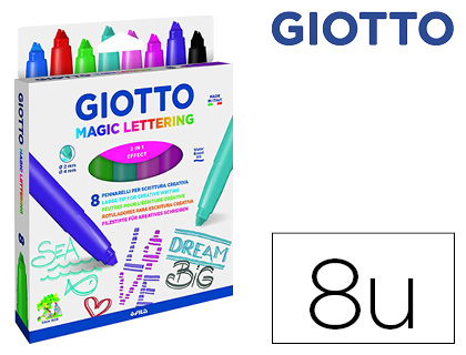 FEUTRE COLORIAGE GIOTTO MAGIC LETTERING POCHETTE 8 UNITS
