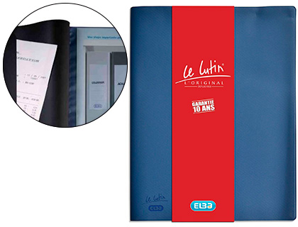 PROTGE-DOCUMENTS ELBA LE LUTIN COUVERTURE PVC SOUPLE 30 POCHETTES 60 VUES COLORIS BLEU