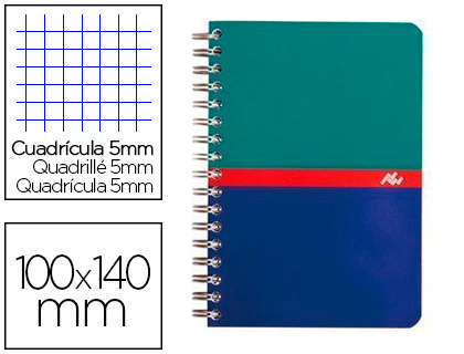 CARNET SPIRALE CONQURANT SEPT COUVERTURE CARTONNE A6 10,5X14,8CM 100 PAGES 5X5MM 70G
