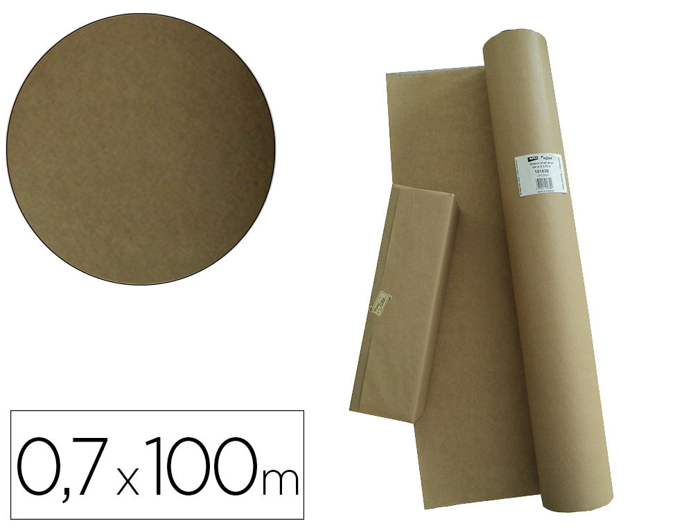PAPIER KRAFT APLI COLORIS BRUN ROULEAU 0.70X100M