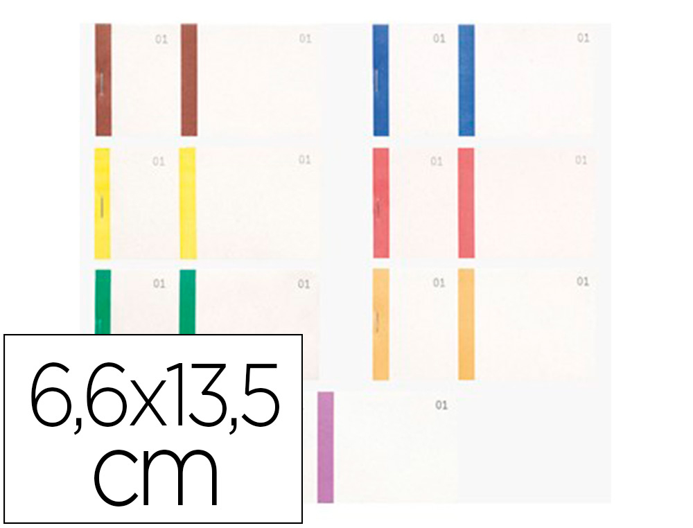 BLOC VENDEUR EXACOMPTA SOUCHE 100 FEUILLETS DTACHABLES DOUBLE NUMROTAGE 1/100 6,6X13,5CM BANDE COULEUR 7 COLORIS