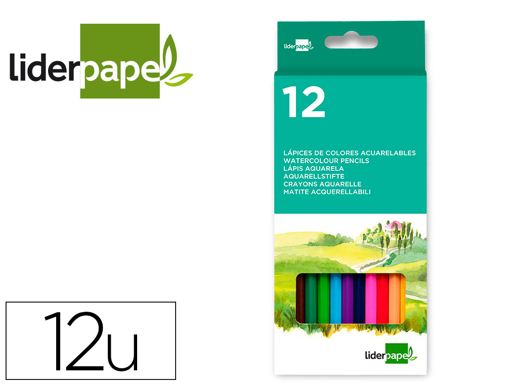 CRAYON COULEUR LIDERPAPEL AQUARELLABLE COLORIS ASSORTIS TUI CARTON 12 UNITS