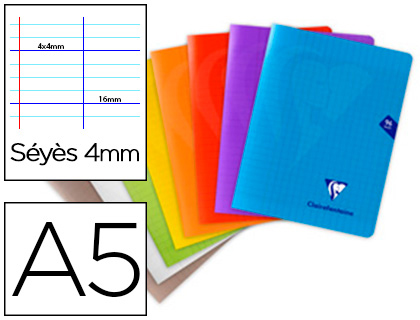 CAHIER DE TEXTES SPIRALE CLAIREFONTAINE MIMESYS COUV   PP PAP VELIN VELOUTE 90G A5   170X220MM 144P SEYES 4