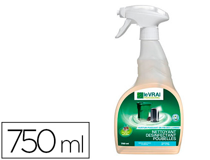 NETTOYANT DESINFECTANT LE VRAI PROFESSIONNEL POUBELLES  MENAGERES ODORISANT           PULVERISATEUR 750ML