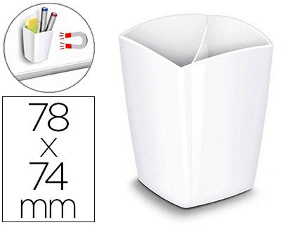 POT À CRAYONS MAGNÉTIQUE CEP GLOSS TONIC 2 COMPARTIMENTS POLYSTYRÈNE ANTICHOC BONNE STABILITÉ RECTANGULAIRE BLANC