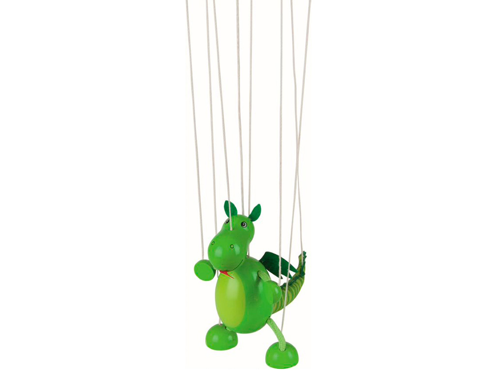 MARIONNETTE DINOSAURE GOKI BOIS TEXTILE DIM. 160MM