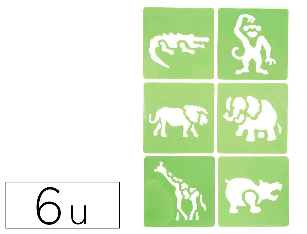 POCHOIR ADHESIF PW INTERNATIONAL ANIMAUX         700X100MM 6 UNITES