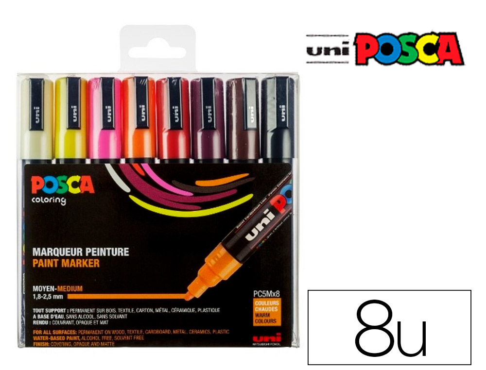 Marqueur peinture Posca PC5M pointe moyenne 1,8-2,5mm noir