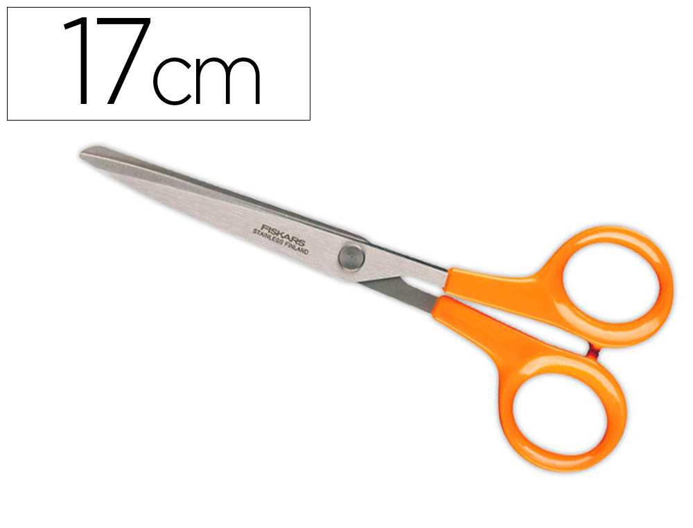 CISEAUX FISKARS CLASSIC 17CM MULTI-USAGES LAME POINTUE ET  LAME ARRONDIE DCOUPE MATRIAUX LGERS DROITIERS ET GAUCHERS