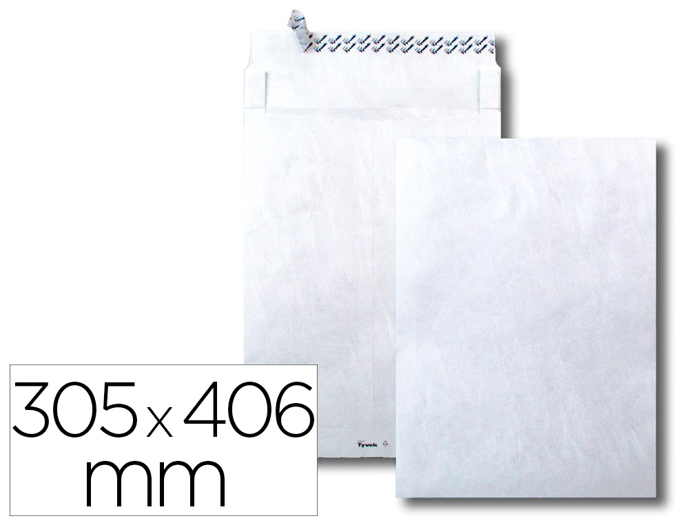 POCHETTE GPV TYVEK  SOUFFLETS 51MM 305X406MM INDECHIRABLE BANDE DE PROTECTION PAQUET 20 UNITES