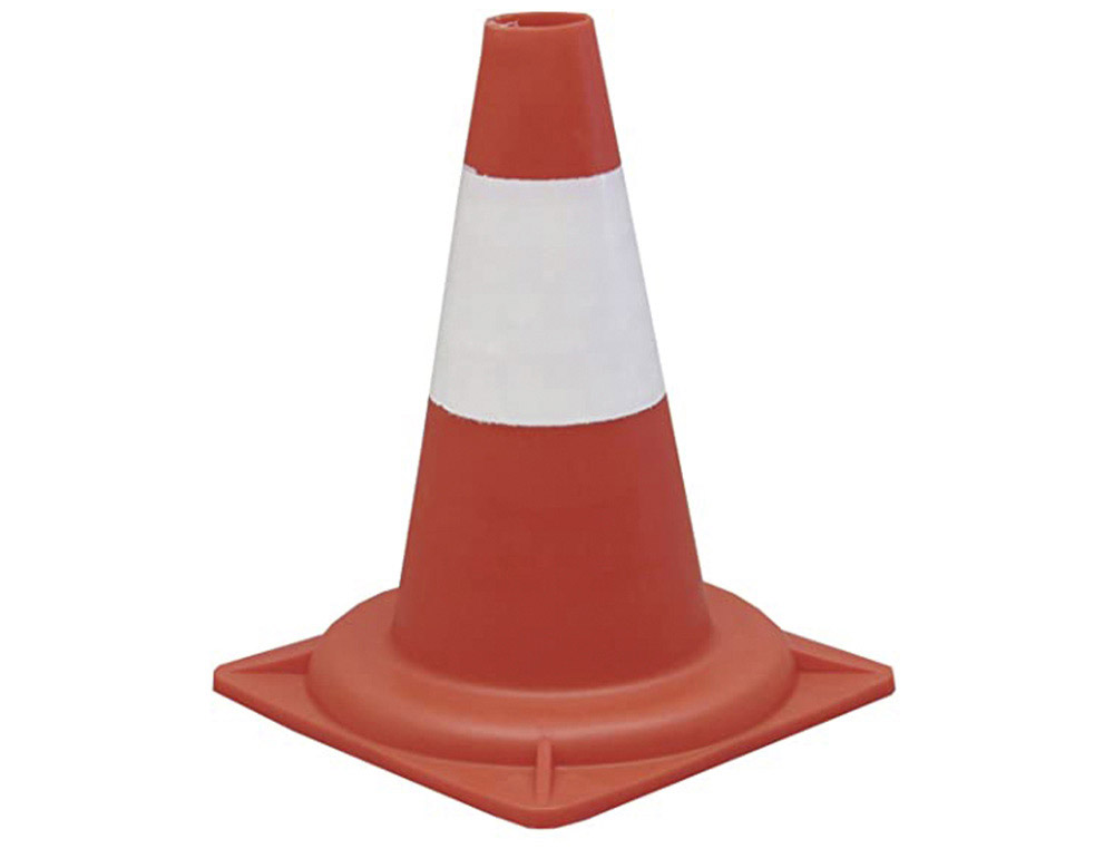 CONE SIGNALISATION VISO POLYPROPYLENE REFLECHISSANT ENTREPOTS USINES PARKINGS HAUTEUR 30CM COLORIS ORANGE/BLANC