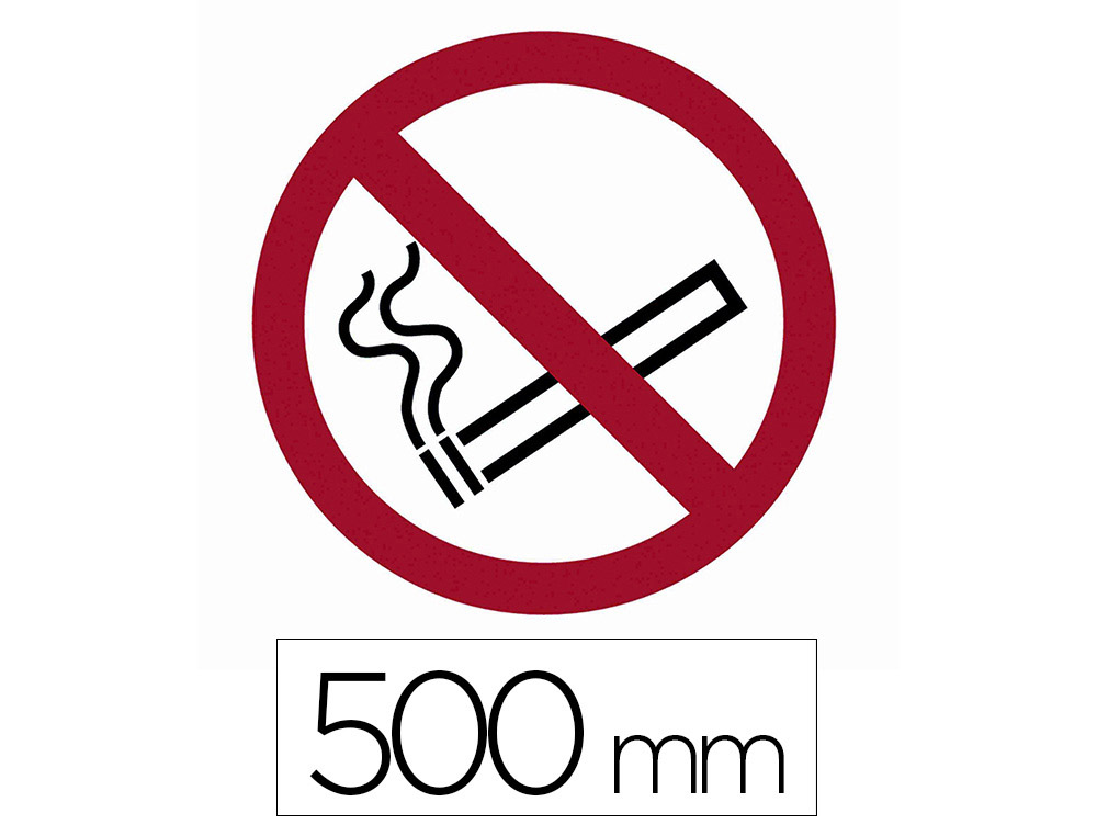 STICKER SOL VISO INTERDICTION DE FUMER PICTOGRAMME ADHESIF DIAMETRE 500MM CONFORME NORME ISO 7010
