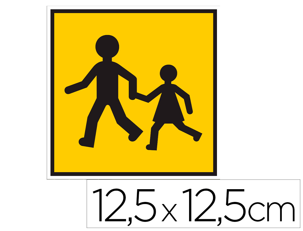 PANNEAU DE SIGNALISATION ADHESIF TRANSPORT D'ENFANTS   SIGNALETIQUE BIZ 12,5X12,5CM