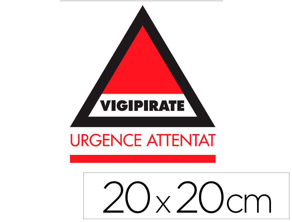 PANNEAU DE SIGNALISATION VIGIPIRATE PVC SIGNALETIQUE   BIZ URGENCE ATTENTAT DOS      ADHESIF 20X20CM