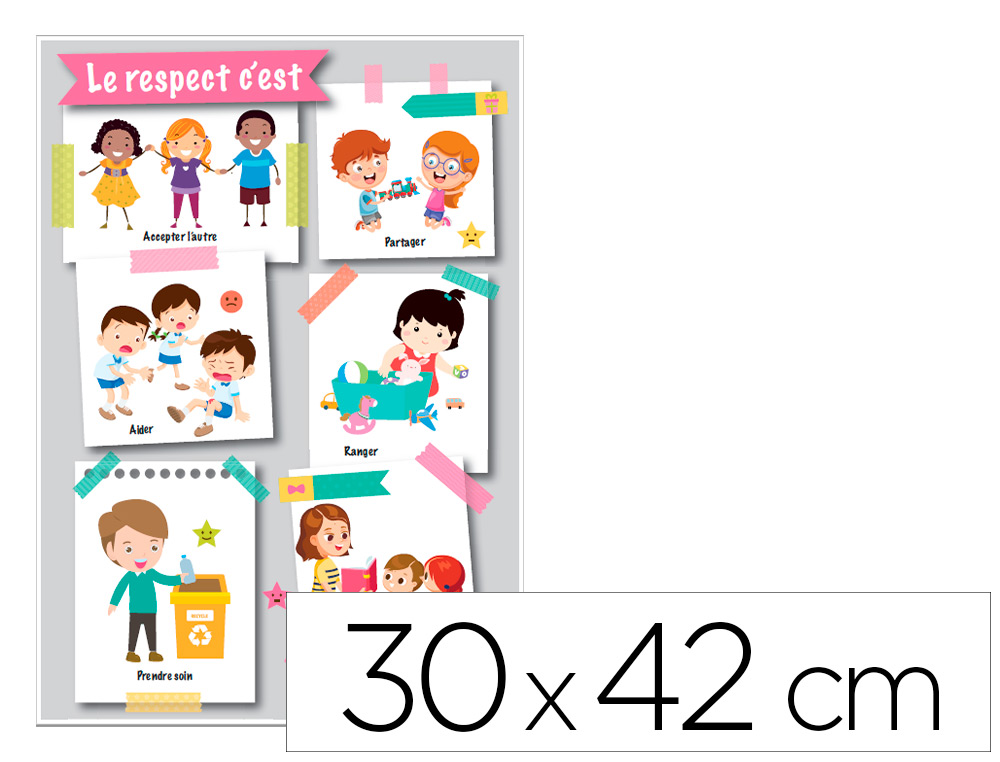 PANNEAU AFFICHAGE PVC SIGNALETIQUE BIZ LE RESPECT   C'EST 30X42CM