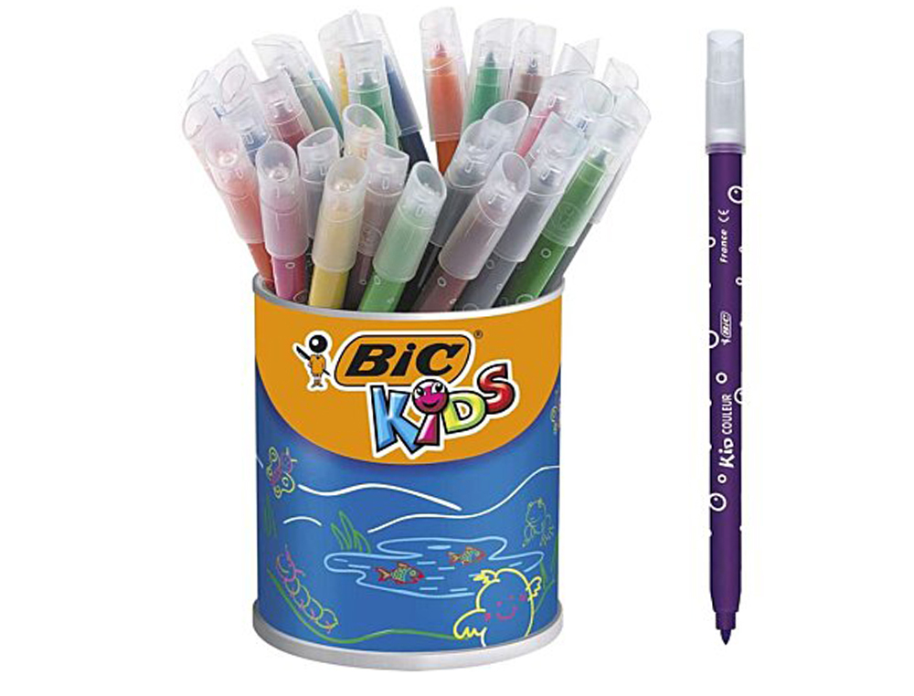 FEUTRE BIC KIDS COLORIAGE ENCRE ULTRA-LAVABLE CAPUCHON VENTIL POINTE BLOQUE POT 36 UNITS