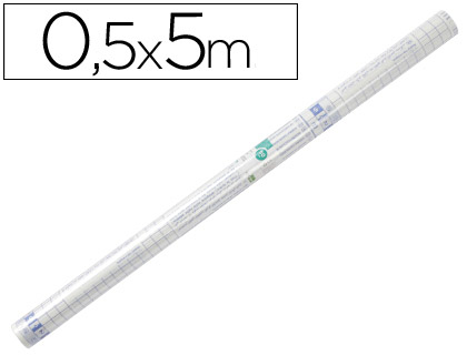 COUVRE-LIVRES LIDERPAPEL ADHSIF REPOSITIONNABLE 0.5X5M ROULEAU PLASTIQUE 50 MICRONS
