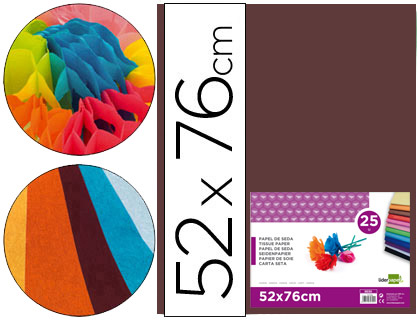 PAPIER DE SOIE LIDERPAPEL 52X76CM 18G/M2 UNICOLORE MARRON SACHET 25F