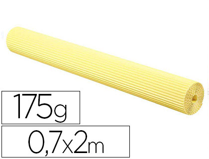 PAPIER CARTONN MAILDOR 175G/M2 ONDUL MAXI CANNELURE UNICOLORE JAUNE ROULEAU 2X0.7M