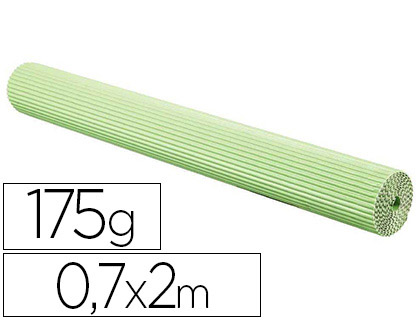 PAPIER CARTONN MAILDOR 175G/M2 ONDUL MAXI CANNELURE UNICOLORE VERT ROULEAU 2X0.7M